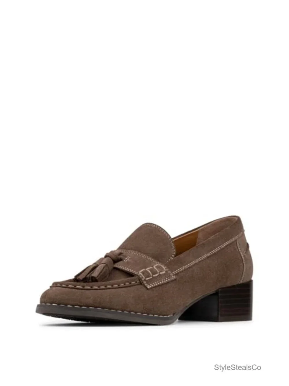 Suede Loafer with Tassel Detail and Memory Foam Insole
